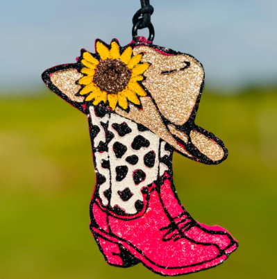 Cowgirl Hat & Boots with Sunflower